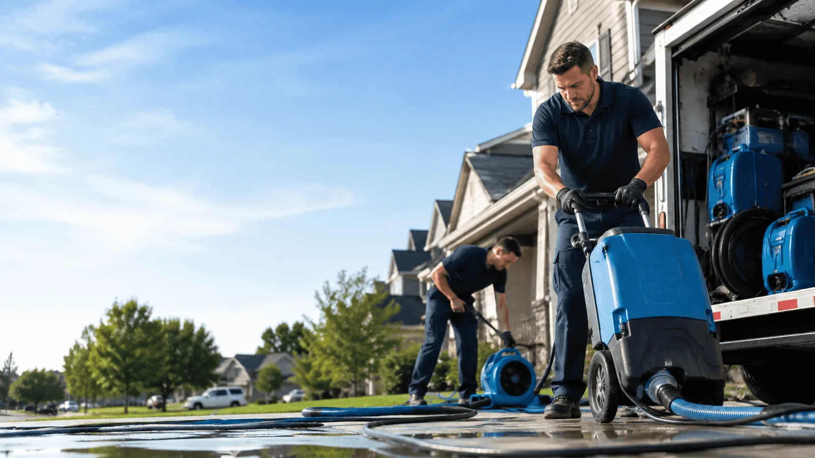 Dehumidification being performed in Plymouth, ME